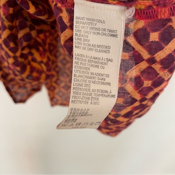 Free People Gotta Have You Tunic Cap Sleeve Flowy Red Orange Tiered Top Size XS - Picture 7 of 10